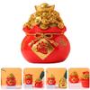 1pc Adorable Cartoon Bank Auspicious Change Container for Boy Girl Cute Desktop Decoration Creative Saving Pot for Boys and Girls Smooth Resin Material Money Bag Jar view 2