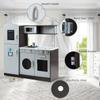 GLACER Kids Kitchen Playset, Pretend Cooking Food Set w/Simulated Sound, Sink, Stove, Refrigerator, Oven, Washing Machine, Wooden Play Kitchen for Toddlers, Gift for Boys Girls (Grey) view 3