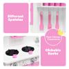 GLACER Kids Kitchen Playset, Pretend Cooking Food Set w/Simulated Sound, Sink, Stove, Refrigerator, Oven, Washing Machine, Wooden Play Kitchen for Toddlers, Gift for Boys Girls (Pink) view 3