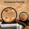 Flowing Sand Painting,Moving Sand Art Picture for Desktop Home Decor,Office Work Quicksands Painting,Round Glass 3D Deep Sea Sandscape in Motion Display Flowing Sand Frame view 2