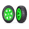 Traxxas 6775G Tires & Wheels 2.8" RTX Green Wheels Anaconda Tires Assembled TSM Rated 4WD Front/Rear 2WD Rear TRA6775G view 1