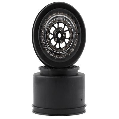Traxxas 9473R Wheels, Weld Chrome with Black (Rear) (2)