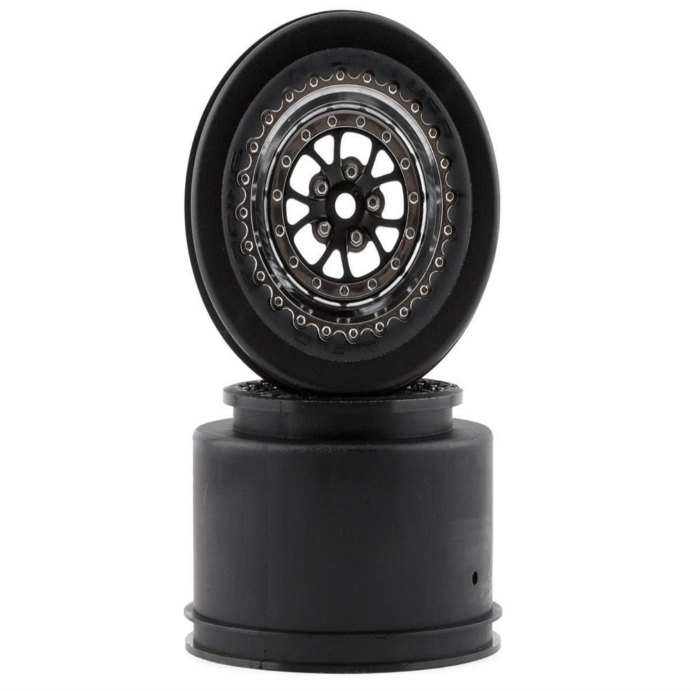 Traxxas 9473R Wheels, Weld Chrome with Black (Rear) (2)
