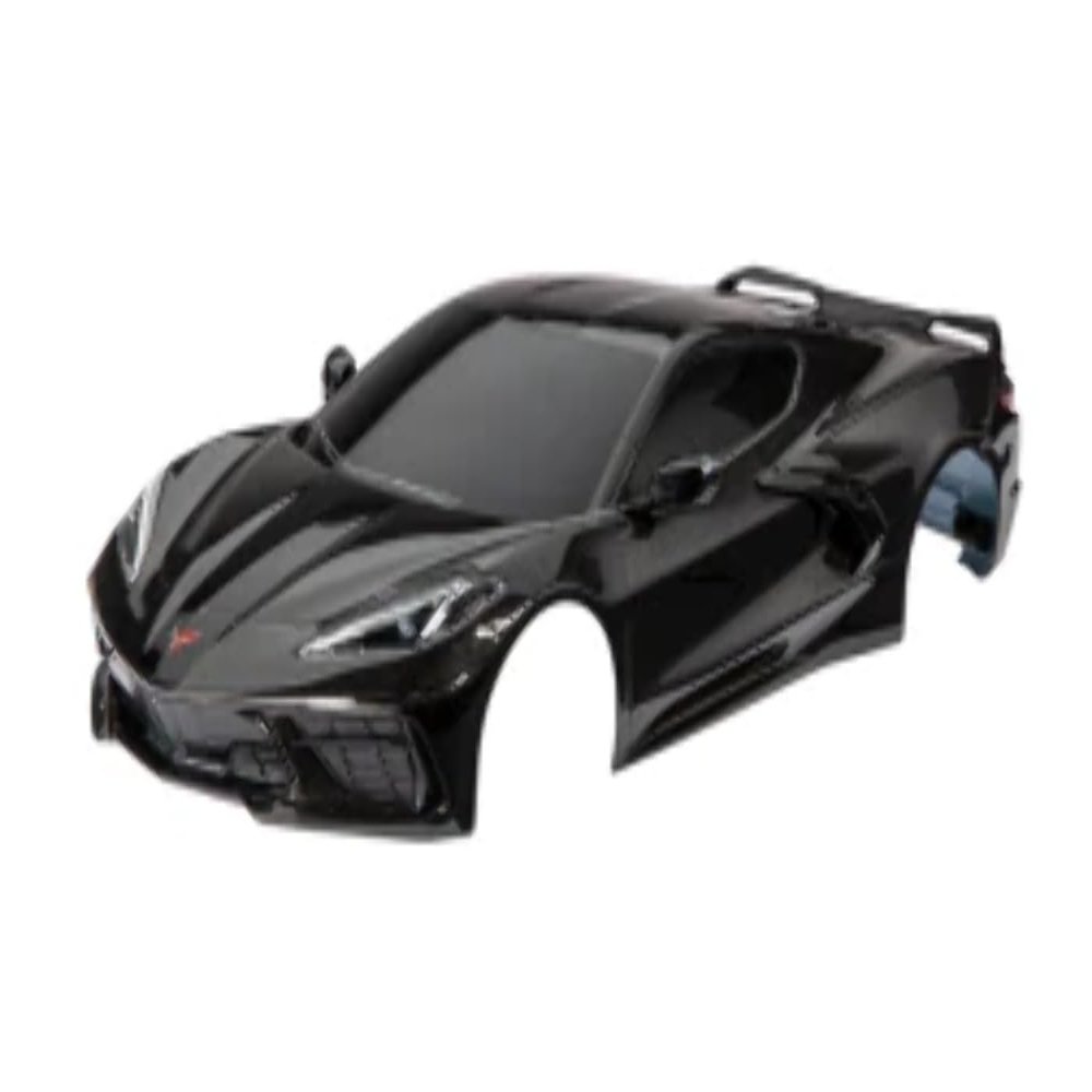 Traxxas 9311A Body, Chevrolet Corvette Stingray, Complete (Black) (Painted, Decals Applied) (Includes Side Mirrors, Spoiler, grilles, Vents, & Clipless mounting)