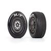Traxxas 9475A Tires & Wheels, Assembled, Glued (Weld Satin Black Chrome Wheels, Tires, Foam Inserts) (Rear) (2) view 1