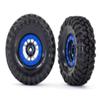 Tires and Wheels, Assembled, glued (Method 105 1.9' Black Chrome, Blue beadlock Style Wheels, Canyon Trail 4.6x1.9' Tires, Foam Inserts) (1 Left, 1 Right) view 1