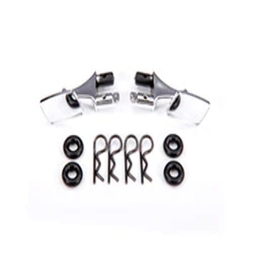 Traxxas Mirrors, Side, Chrome (Left & Right)/ o-Rings (4)/ Body Clips (4) (fits #9111 Body)
