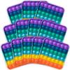 Push Pop Bubble Fidget Sensory Toy, 12-Pack, Square, 5 x 5 Inches, Rainbow, Party Favors view 1