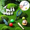 Skylety 23 Pieces Dollhouse Miniature Sports Set Mini Golf Baseball Tennis Bowling Tiny Golf Ball Clubs Ball Bats Racket Mini House Decoration Accessories for Dollhouse Collection Cake Topper Decor view 3