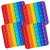 Push Pop Bubble Fidget Sensory Toy, 4-Pack, Square, 5 x 5 Inches, Rainbow, Numbers and Alphabets, Party Favors view 1