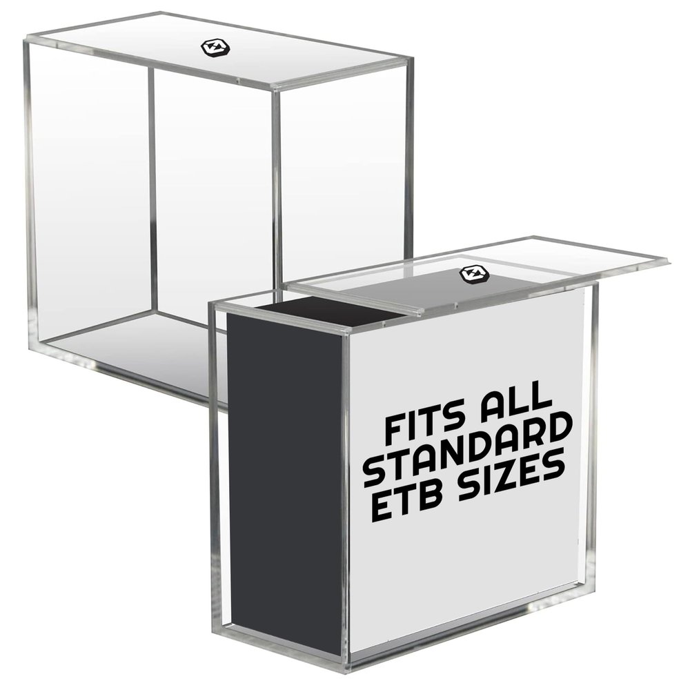 EVORETRO ETB Acrylic Case Compatible with Pokmon ETB  4.0mm Thick Pokmon Elite Trainer Box Case with UV-Resistant Clear Acrylic, Stackable Protective Display Storage