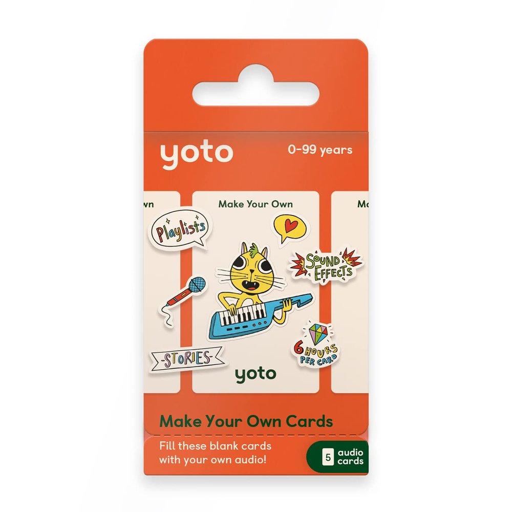Yoto Make Your Own Cards 5 Blank Audio Cards for Use with Player & Mini All-in-1 Audio Device, Record & Play Stories Music Radio Podcasts Birthday Messages & Fun Educational Learning Activities