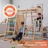 Avenlur Magnolia Indoor Playground 7-in-1 Jungle Gym Playset for Kids 2-6yrs - Slide, Climbing Wall, Rope Wall Climber, Monkey Bars, Swing - Waldorf and Montessori Style Wooden Climb Set. USA Company. view 2