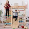 Avenlur Magnolia Indoor Playground 7-in-1 Jungle Gym Playset for Kids 2-6yrs - Slide, Climbing Wall, Rope Wall Climber, Monkey Bars, Swing - Waldorf and Montessori Style Wooden Climb Set. USA Company. view 3