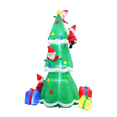8FT Santa's Climbing A Tree Inflatable