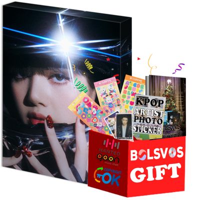 LISA - LALISA [Photobook ver.] (Special Edition) Album+BolsVos K-POP eBook (28p),3EA BolsVos Stickers for Toploader, Photocards