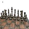 12" Handcrafted French Lardy Edition Metal Chess Pieces & Board Set with Velvet Storage Box | Brass Metal Luxury Chess Set | Quad Weighted view 2