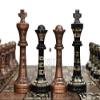 12" Handcrafted French Lardy Edition Metal Chess Pieces & Board Set with Velvet Storage Box | Brass Metal Luxury Chess Set | Quad Weighted view 4