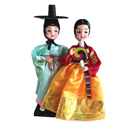 Korean Beauty Hanbok Dolls Korean Traditional Bride Groom Wedding Dolls Figurines Basic Wedding Gift Marriage Couple Dolls (1)