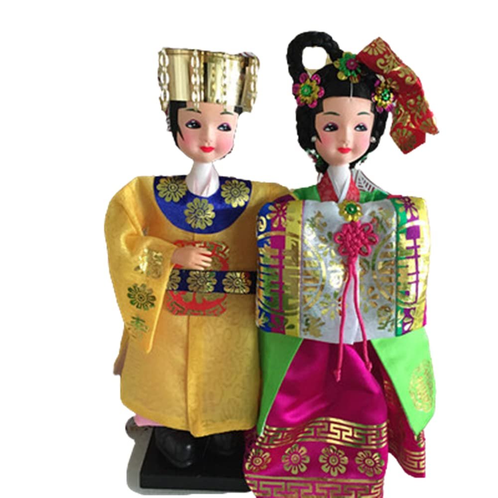 Korean Beauty Hanbok Dolls Korean Traditional King Queen Wedding Doll Bride Groom Figurines Basic Wedding Gift Marriage Couple Dolls (3)