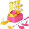 iPlay, iLearn Girls Pink Golf Toys Set W/Left & Right Club Head, Kids Outdoor Sport Toy Age 3-5, Toddler Indoor Golf Ball Game, Child Active Exercise Yard Play Birthday Gifts for 4 6 7 8 Year Olds Boy view 1