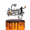 Basketball Cake Topper Happy Birthday Basketball Themed Cake Decoration for Men Sport Boys Birthday Party Sports Event Party Supplies view 1
