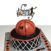 Basketball Cake Topper Happy Birthday Basketball Themed Cake Decoration for Men Sport Boys Birthday Party Sports Event Party Supplies view 2