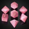 UDIXI Natural Gemstone Dice Set, 7PCS Crystal Stone DND Dice for Tabletop Games(Pink Cat's Eye) view 1