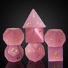 UDIXI Natural Gemstone Dice Set, 7PCS Crystal Stone DND Dice for Tabletop Games(Pink Cat's Eye) view 2