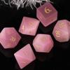 UDIXI Natural Gemstone Dice Set, 7PCS Crystal Stone DND Dice for Tabletop Games(Pink Cat's Eye) view 4