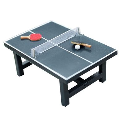 NUOBESTY Miniature Table Tennis Paddle Set Doll House Table Tennis Mini Sports Dollhouse Furniture Decoration Accessories