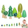Youuys Wooden Craft Forest Trees Toys, 8 Pcs Finished Scene Mini Tree Kit Craft Set - Cake Topper - for Early Educational Preschool Classroom Project Montessori Toys view 1