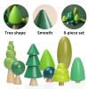 Youuys Wooden Craft Forest Trees Toys, 8 Pcs Finished Scene Mini Tree Kit Craft Set - Cake Topper - for Early Educational Preschool Classroom Project Montessori Toys view 4