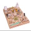 3toysm Leo Montessori Busy Board 75 cm Double Sided Wooden Freestanding Sensory Activity Board Natural Zoo view 4