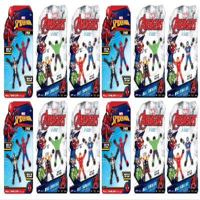 JA-RU Marvel Spiderman & Avengers Window Crawler Wall Climbers Rolling Sticky Toys (12 Pack, 24 Heroes) Superheroes Wall Walker Fidget Toy. Wacky Games Pinata Toys. ABC-6803-12