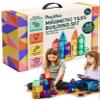 PLAYVIBE Magnetic Tiles - 60 Piece Set, Multicolor - STEM Play & Stem Toys - Strong Magnets, Magnetic Shapes, Tile Building Blocks - Educational Sensory Toys Gift for Kids Birthday Present Indoor Fun view 1