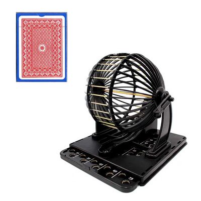 OMURA Playset | Bingo Machine Cage Game Set with Balls | Bonus: 1 Deck of Playing Card