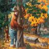 Lantern Press Smokey Bear, Hugging Tree, Officially Licensed Vintage Poster 1000 Piece Jigsaw Puzzle for Adults, Made in USA with Reference Poster view 1