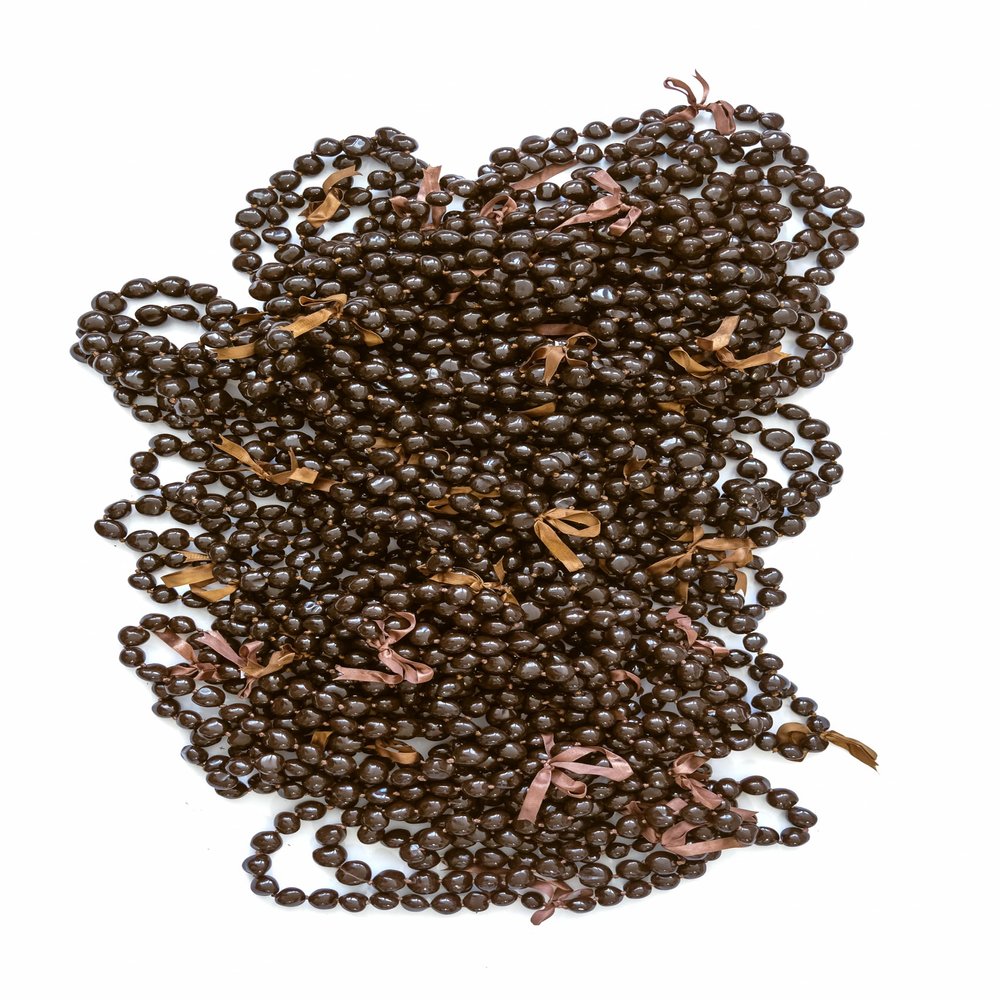 Aloha Outlet Brown Kukui Nut Lei Necklace - 3 pack
