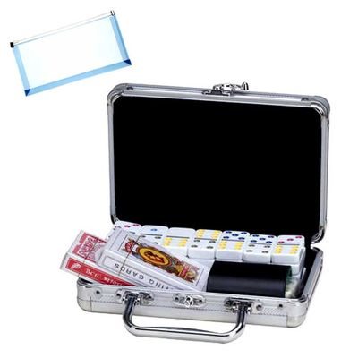 OMURA Games | 3 in 1 Combination Games in Aluminum Case | Bonus: Multi-Purpose #10 Size Pouch (Color May Vary)