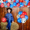 130 Pieces Western Cowboy Balloon Arch Garland Blue Red Cowboy Bandana Latex Balloons Western Theme Supplies for Party Baby Shower Birthday Party Decorations view 4
