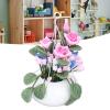 Zerodis Mini Flower Pot, 1:12 Doll House Mini Clay Flower Plant Pot Flower Arrangement Model of Rose Hanging Pot for Children view 3