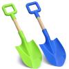 16" Beach Sand Shovels Toy for Kids, Garden Scoop Tool Kits, Sturdy Long Handheld Wooden Plastic Spade for Sand Digging, Summer Backyard (Blue Green) view 1