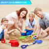 16" Beach Sand Shovels Toy for Kids, Garden Scoop Tool Kits, Sturdy Long Handheld Wooden Plastic Spade for Sand Digging, Summer Backyard (Blue Green) view 2