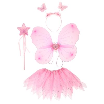 BESTOYARD Butterfly Wings Headband Set for Girls Fairy Dress up Costume Accessories Lightweight Wings for Kids Pretend Play Party