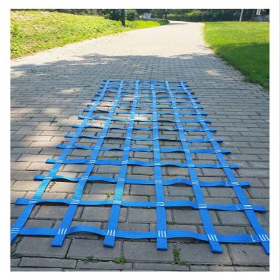 DREAMOSA Jungle Gym Net Ladder,Outdoor Climbing Net for Kids Heavy Duty Cargo Ninja Warrior Obstacle Course Backyard Treehouse Net Playground Netting Safety,for Training Equipment,Swing Set,Blue