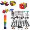124 PCS Medieval Knights Toys and Amor 2 PCS Colorful Wooden Jacob's Ladder view 1