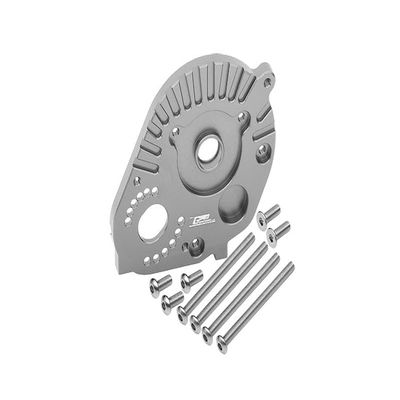 Axial 1/10 RBX10 Ryft 4WD Rock Bouncer AXI03005 Upgrade Parts Aluminum Motor Mount Plate With Heat Sink Fins - 10Pc Set Gray Silver