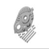 Axial 1/10 RBX10 Ryft 4WD Rock Bouncer AXI03005 Upgrade Parts Aluminum Motor Mount Plate With Heat Sink Fins - 10Pc Set Gray Silver view 1