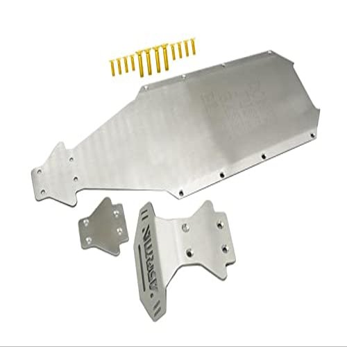 GPM for ARRMA 1/8 KRATON EXB Roller ARA106053 Upgrade Parts Stainless Steel Main Chassis with Bumper - 15Pc Set